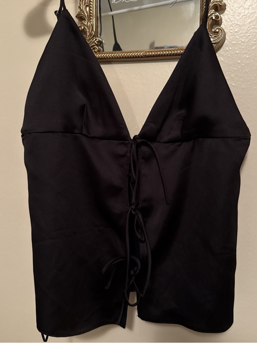 Zara Black Lace-Up Cami